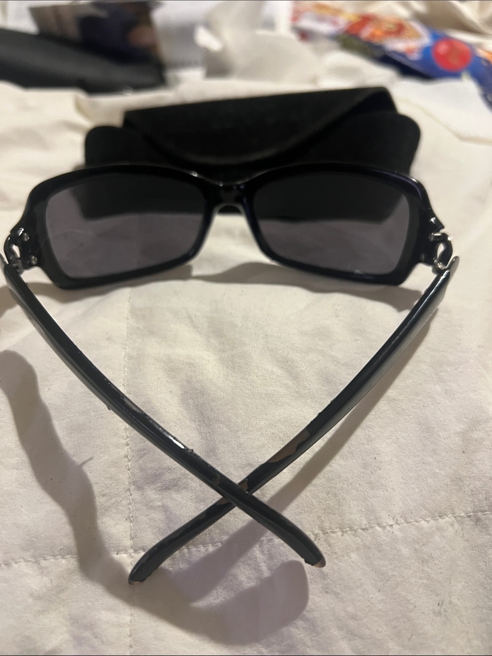 ALFRED SUNG Women's Black Rectangle Sunglasses - Picture 8 of 8